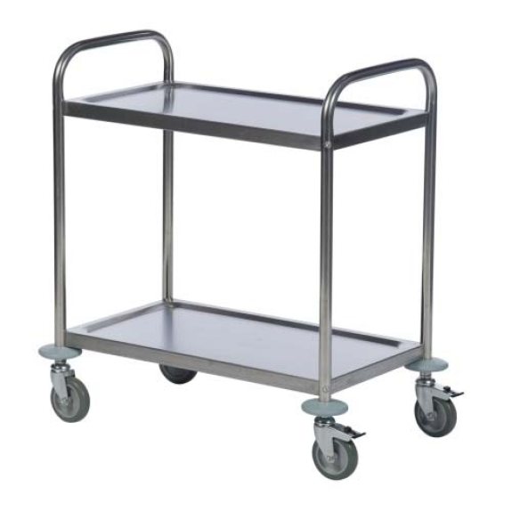 Voiture 2 plateaux en acier inoxydable.-Leggi tutto