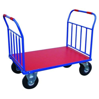 Plataforma 2 barandillas 1510 x 850 x 1100, ruedas elásticas, carga 800 kg-Leer más