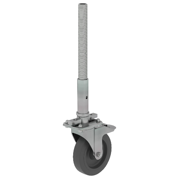 MUNK Lenkrolle mit Feststellbremse und Spindel 200mm, Spurlos Grau-Beschreibung lesen