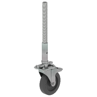 MUNK Lenkrolle mit Feststellbremse und Spindel 200mm, Spurlos Grau-Beschreibung lesen
