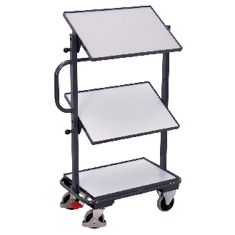 ESD Beistellwagen mit 3 Böden, neigbar 610x410mm-Beschreibung lesen