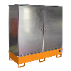 Gefahrstoff-Schrank GS-2, abschließbar, für max. 2x200l Fässer, Gelborange