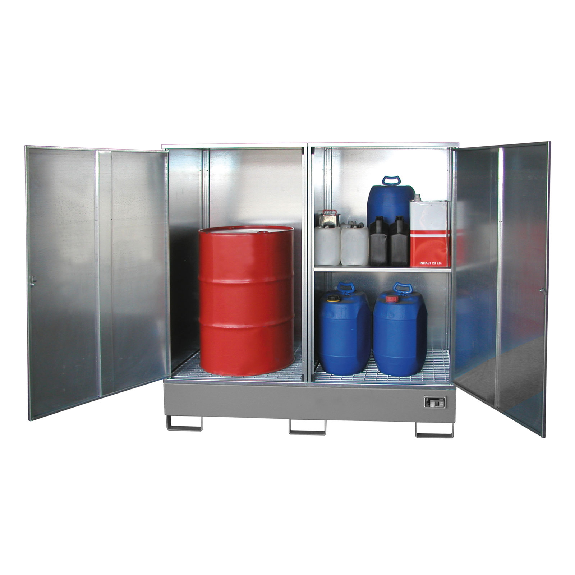 Gefahrstoff-Schrank GS-2, abschließbar, für max. 2x200l Fässer, Mausgrau Gefahrstoff-Schrank GS-2, abschließbar, für max. 2x200l Fässer, Mausgrau-Beschreibung lesen
