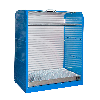 Gefahrstoff-Rollladenschrank RSG-2, mit verzinktem Gitterrostboden, max. 6x 60-l-Fässer, Lichtblau