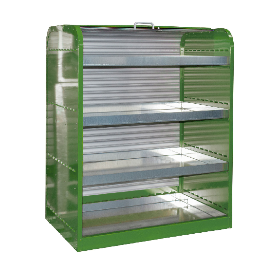 Gefahrstoff-Rollladenschrank RSG-4 mit 4 Kleingebindewannen, Resedagrün Gefahrstoff-Rollladenschrank RSG-4 mit 4 Kleingebindewannen, Resedagrün-Beschreibung lesen