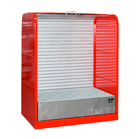 Gefahrstoff-Rollladenschrank RSG-1, max. 2x 200-l-Fässer, Feuerrot Gefahrstoff-Rollladenschrank RSG-1, max. 2x 200-l-Fässer, Feuerrot-Beschreibung lesen