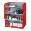 Gefahrstoff-Rollladenschrank RSG-4 mit 4 Kleingebindewannen, Feuerrot