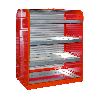 Gefahrstoff-Rollladenschrank RSG-4 mit 4 Kleingebindewannen, Feuerrot
