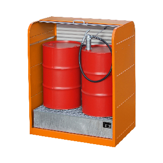 Armario de persiana mat. pel., band. col. para máx. bidones 2 x 200 l RAL 2000-Leer más