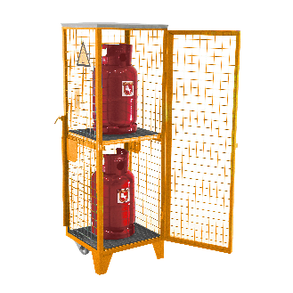 Gasflaschen-Depot GFD-R 2, Gelborange, 1 Tür, Drahtgitter für 2x 11 kg-Gasflaschen-Beschreibung lesen