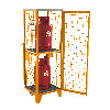 Gasflaschen-Depot GFD-R 2, Gelborange, 1 Tür, Drahtgitter für 2x 11 kg-Gasflaschen