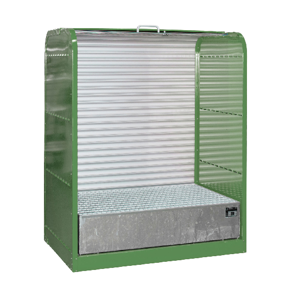 Gefahrstoff-Rollladenschrank RSG-1, max. 2x 200-l-Fässer, Resedagrün Gefahrstoff-Rollladenschrank RSG-1, max. 2x 200-l-Fässer, Resedagrün-Beschreibung lesen