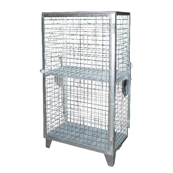 Depósito de botellas de gas GFD-R 4, ignífugo, 1 puerta, rejilla de alambre para 4x botellas de gas de 11 kg-Leer más
