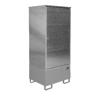 Gefahrstoff-Schrank GS-1, abschließbar, für max. 1x200l Fass, Mausgrau-Beschreibung lesen
