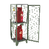 Gasflaschen-Depot GFD-R 2, Mausgrau, 2 Türen, Drahtgitter für 2x 11 kg-Gasflaschen