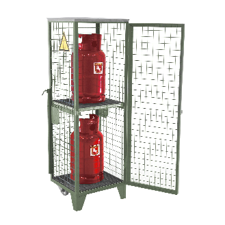 Gasflaschen-Depot GFD-R 2, Mausgrau, 2 Türen, Drahtgitter für 2x 11 kg-Gasflaschen-Beschreibung lesen
