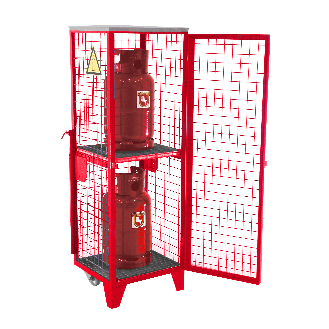 Gasflaschen-Depot GFD-R 2, Feuerrot, 2 Türen, Drahtgitter für 2x 11 kg-Gasflaschen-Beschreibung lesen