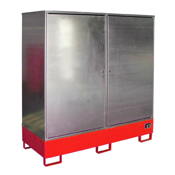 Gefahrstoff-Schrank GS-2, abschließbar, für max. 2x200l Fässer, Feuerrot Gefahrstoff-Schrank GS-2, abschließbar, für max. 2x200l Fässer, Feuerrot-Beschreibung lesen