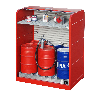 Gefahrstoff-Rollladenschrank RSG-2 mit verzinktem Gitterrostboden, max. 6x 60-l-Fässer, Feuerrot