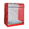 Gefahrstoff-Rollladenschrank RSG-2 mit verzinktem Gitterrostboden, max. 6x 60-l-Fässer, Feuerrot
