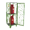 Gasflaschen-Depot GFD-R 2, Resedagrün, 2 Türen, Drahtgitter für 2x 11 kg