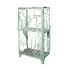 Gasflaschen-Depot GFD-R 4, Resedagrün, 1 Tür, Drahtgitter für 4x 11 kg-Gasflaschen