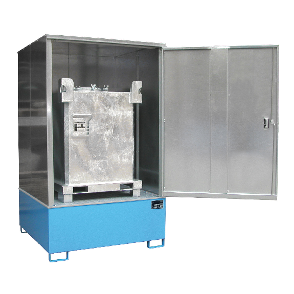 Gefahrstoff-Schrank GS-4, abschließbar, für max. 1x1000l IPC, Lichtblau-Beschreibung lesen