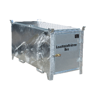 Leuchtstoffröhren-Box SL-D 200 nach ADR/RID 1.1.3.10c, feuerverzinkt mit verzinkter Tür und Deckel-Beschreibung lesen