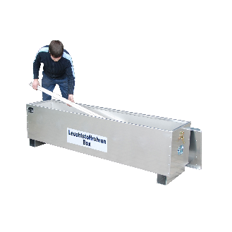 Transportbox aus Aluminium für Leuchtstoffröhren-Beschreibung lesen