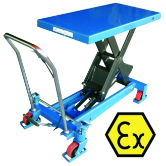 Mesa elevadora manual 1500 kg, asa desmontable 1200 x 610 mm a 1000-Leer más