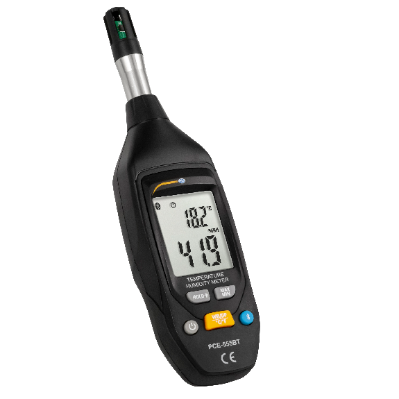 PCE Instruments Thermo-Hygrometer PCE-555BT |Feuchtigkeit: 0  100 % r.F. |Umgebungstemperatur: -20  60 °C-Beschreibung lesen