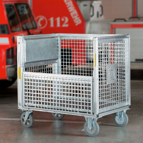 MUNK Rettungstechnik Universal-Rollcontainer mit Gitterbox hoch MUNK Rettungstechnik Universal-Rollcontainer mit Gitterbox hoch-Beschreibung lesen