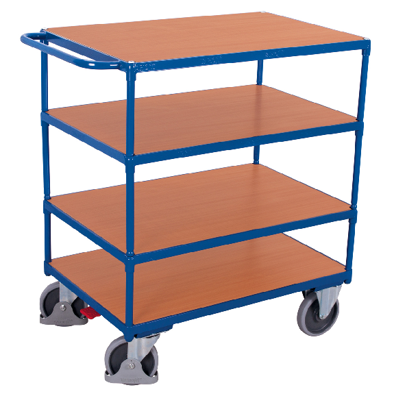 Schwerer Tischwagen mit Schiebegriff und 4 Ladeflächen 1200x800mm Schwerer Tischwagen mit Schiebegriff und 4 Ladeflächen 1200x800mm-Beschreibung lesen