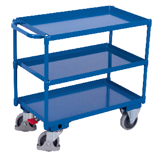 Tischwagen mit Wanne, Schiebegriff und 3 Ladeflächen 995x695mm-Beschreibung lesen