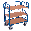 Dreiwandwagen, niedrig und vergittert mit 3 Etagen 1200x800mm