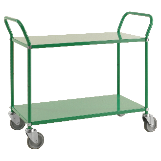 Kongamek Etagenwagen mit 2 Böden 900x440mm in Grün ohne Bremse-Beschreibung lesen