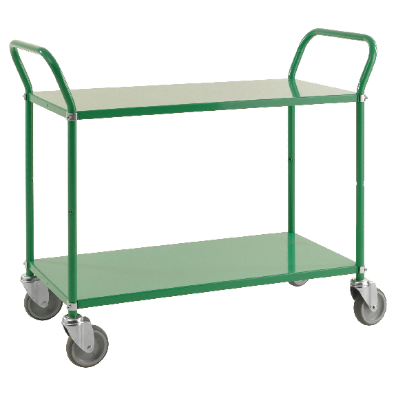 Kongamek Etagenwagen mit 2 Böden 900x440mm in Grün ohne Bremse-Beschreibung lesen