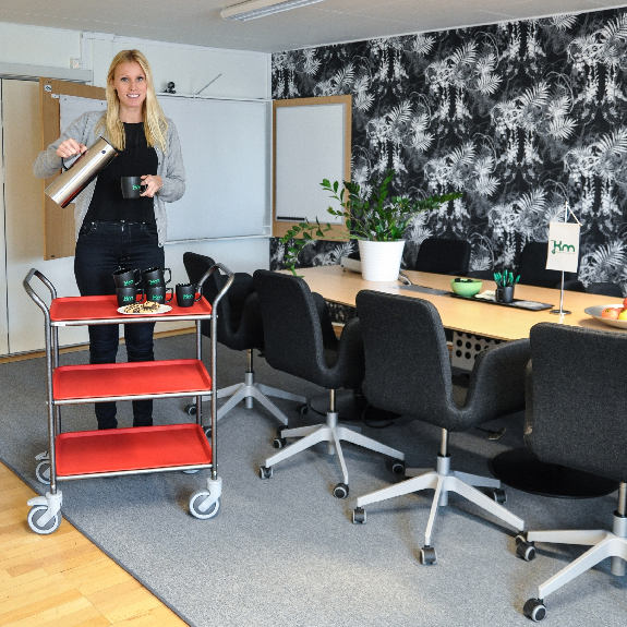 Kongamek Tablettwagen 770x495x960mm Anthrazit grau pulverbeschichtet mit Bremse und 3 Tabletts in rot Kongamek Tablettwagen 770x495x960mm Anthrazit grau pulverbeschichtet mit Bremse und 3 Tabletts in rot-Beschreibung lesen