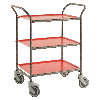 Kongamek Tablettwagen 770x495x960mm Anthrazit grau pulverbeschichtet mit Bremse und 3 Tabletts in rot Kongamek Tablettwagen 770x495x960mm Anthrazit grau pulverbeschichtet mit Bremse und 3 Tabletts in rot