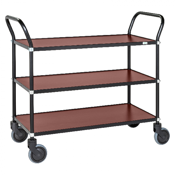 Servierwagen schwarz 3 Böden 760x430 mm-Beschreibung lesen