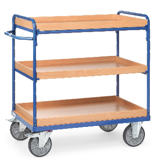 Carro con estantes 8121 con cajas área de carga 1000x600 mm con 3 cajas-Leer más