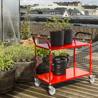 Kongamek Etagenwagen mit 2 Böden 900x440mm in Gelb mit Bremse-Beschreibung lesen