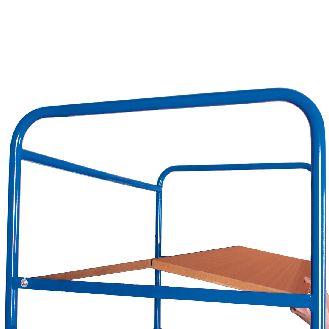 Hoher Etagenwagen, Wände offen mit 4 klappbaren Ladeflächen 975x700mm-Beschreibung lesen