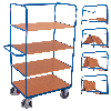 Hoher Etagenwagen, Wände offen mit 4 klappbaren Ladeflächen 975x700mm