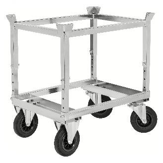 Palettenwagen verzinkt und verschweißt höhenverstellbar 704mm hoch ohne Bremse für Halbpaletten 800x600mm-Beschreibung lesen