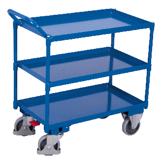 Tischwagen mit Wanne, gebogenem Schiebegriff und 3 Ladeflächen 995x695mm-Beschreibung lesen