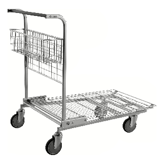 Grossgüterwagen, stapelbar 1170x700x980mm mit Maschenboden und Korb 200kg Tragkraft Gummi Ø125mm-Beschreibung lesen