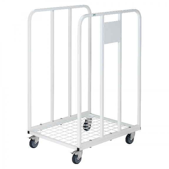 Kongamek Wellpappenwagen in weiss 1000mm hoch mit Lenkrollen und Bremse Kongamek Wellpappenwagen in weiss 1000mm hoch mit Lenkrollen und Bremse-Beschreibung lesen