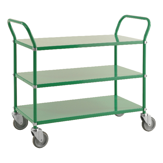 Chariot à étagères Kongamek avec 3 étagères 900x440mm en vert avec frein-Leggi tutto