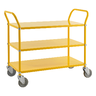 Kongamek Etagenwagen mit 3 Böden 900x440mm in Gelb ohne Bremse-Beschreibung lesen